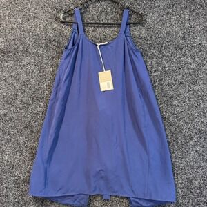 NWT Everlane Shirtdress Midi Blue Wrap Tie‎ Sleeveless V Neck Size 00